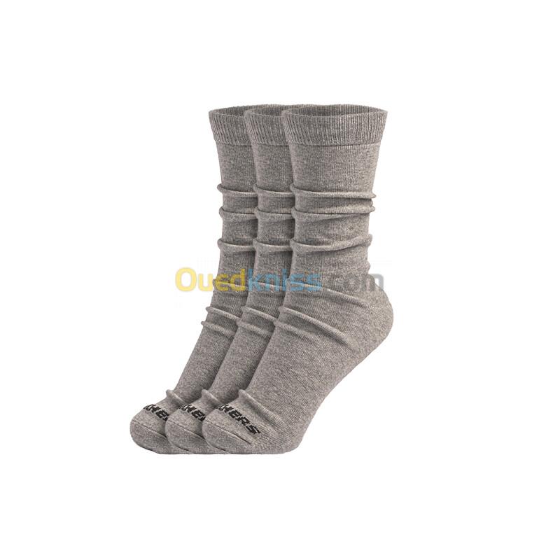 SKECHERS 3Pk Unisex Non Terry Crew - Flat Knit Grey / Grey