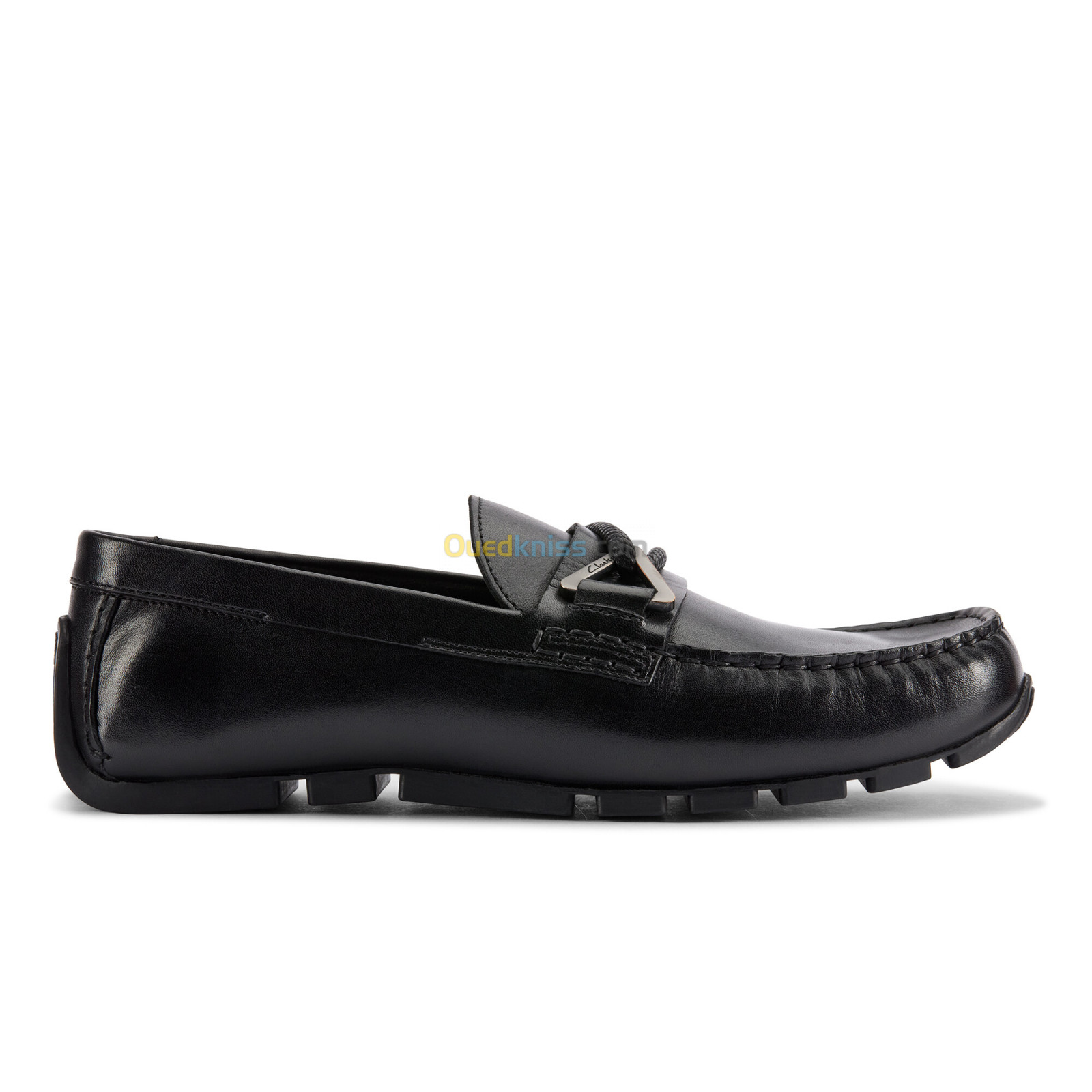 CLARKS Oswick Trim Black Leather