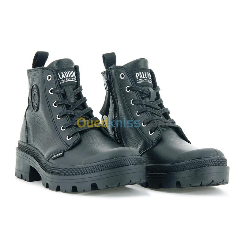 PALLADIUM PALLABASE LEATHER BLACK BLACK/BLACK