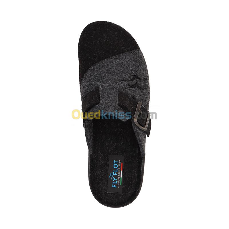 FLY FLOT Cloth Man Slipper Black