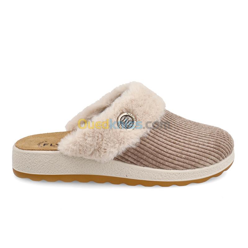 FLY FLOT Cloth Woman Slipper Taupe