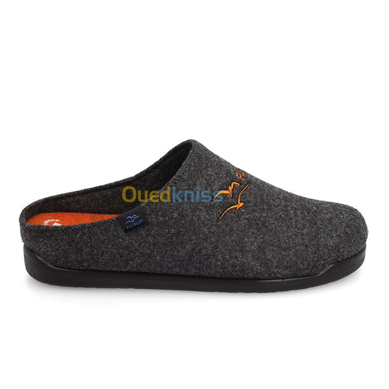 FLY FLOT Cloth Man Slipper Anthracite