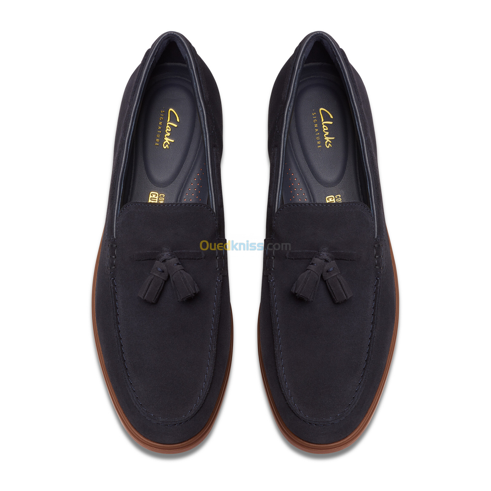 CLARKS Torford Tassel Navy Suede