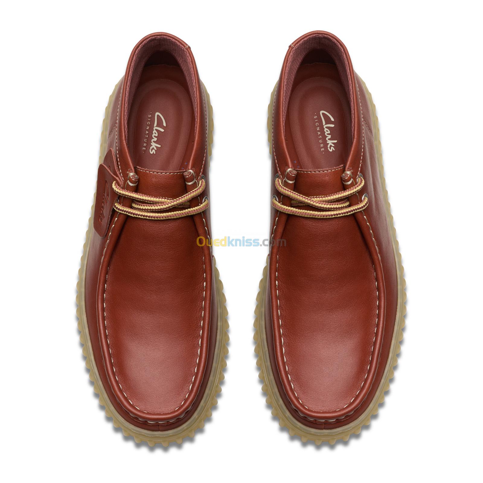 CLARKS Torhill Hi Brown Leather