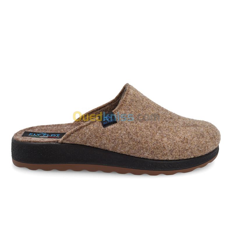 FLY FLOT Cloth Man Slipper Brown