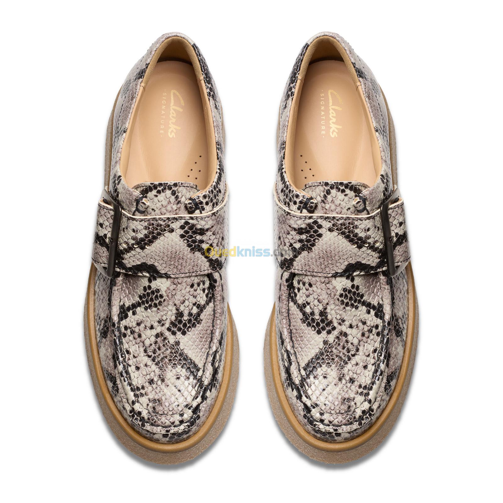 CLARKS Linoso Monk Grey Snake Lea