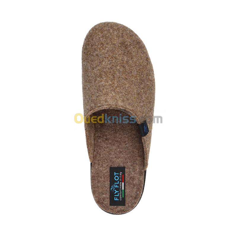 FLY FLOT Cloth Man Slipper Brown