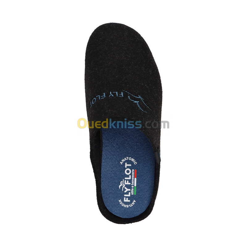 FLY FLOT Cloth Man Slipper Black