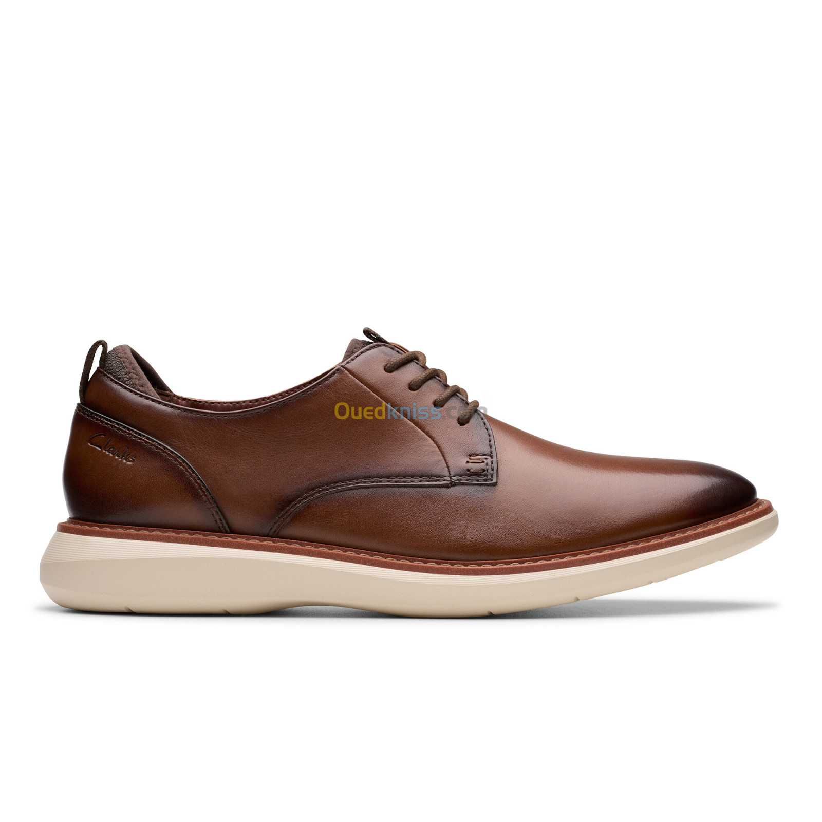 CLARKS Brantin Plain Dark Tan Lea