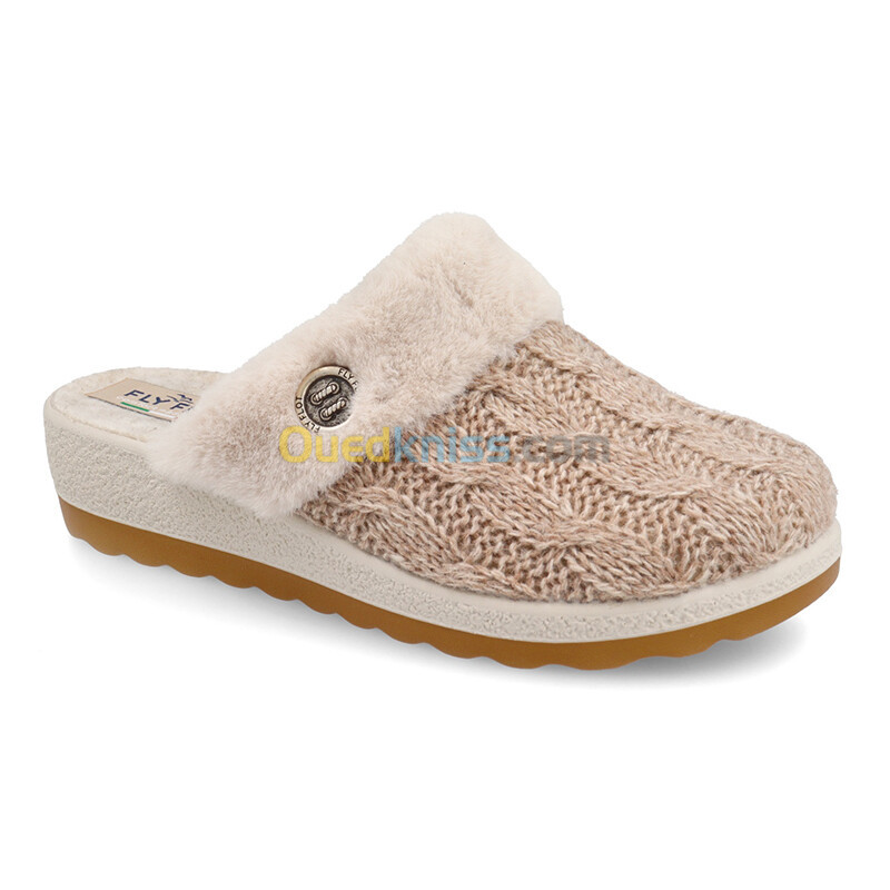 FLY FLOT Cloth Woman Slipper Beige