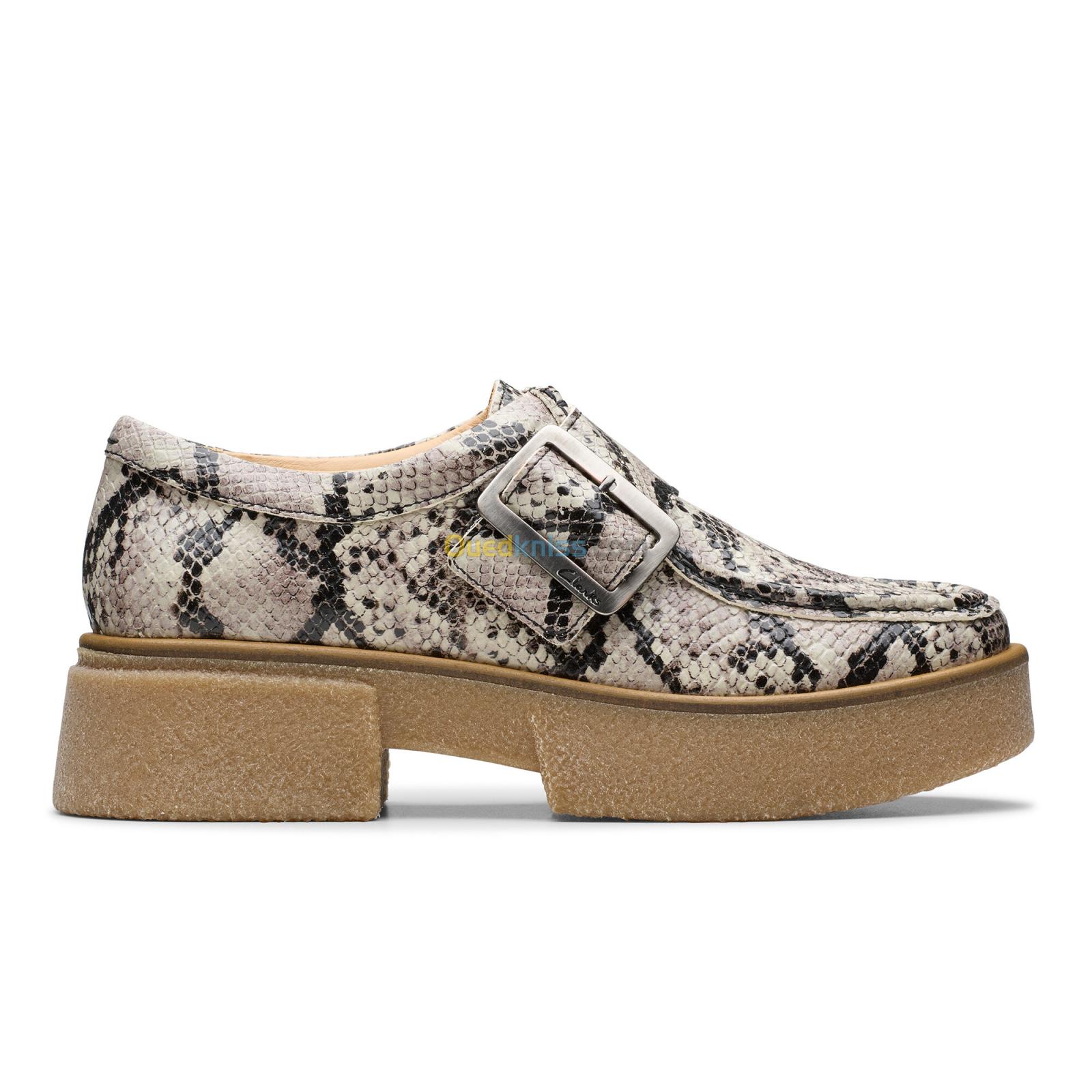 CLARKS Linoso Monk Grey Snake Lea