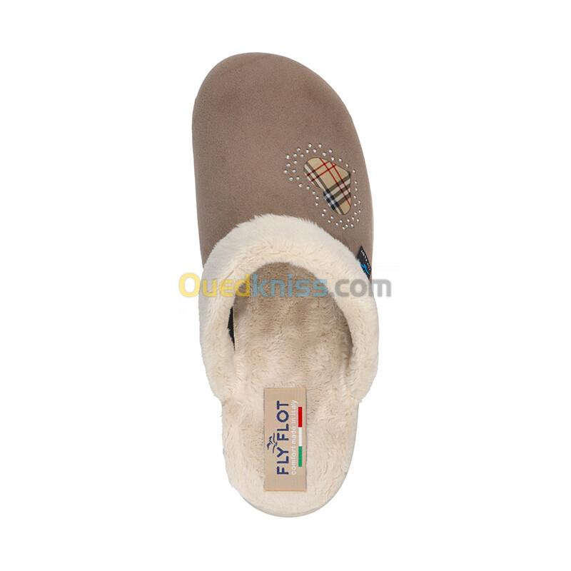 FLY FLOT Cloth Woman Slipper Taupe