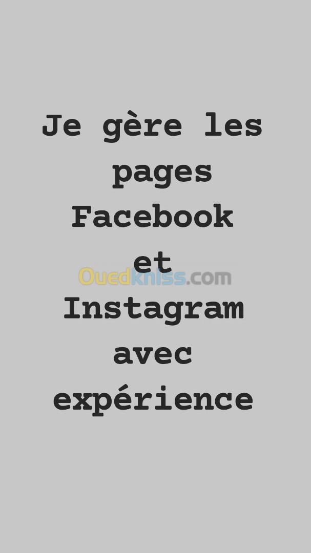 Je gère les pages fb et insta