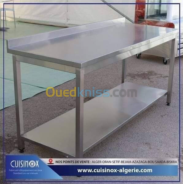 Table de travail inox +table réfrigérée sur mesure et sur commande 