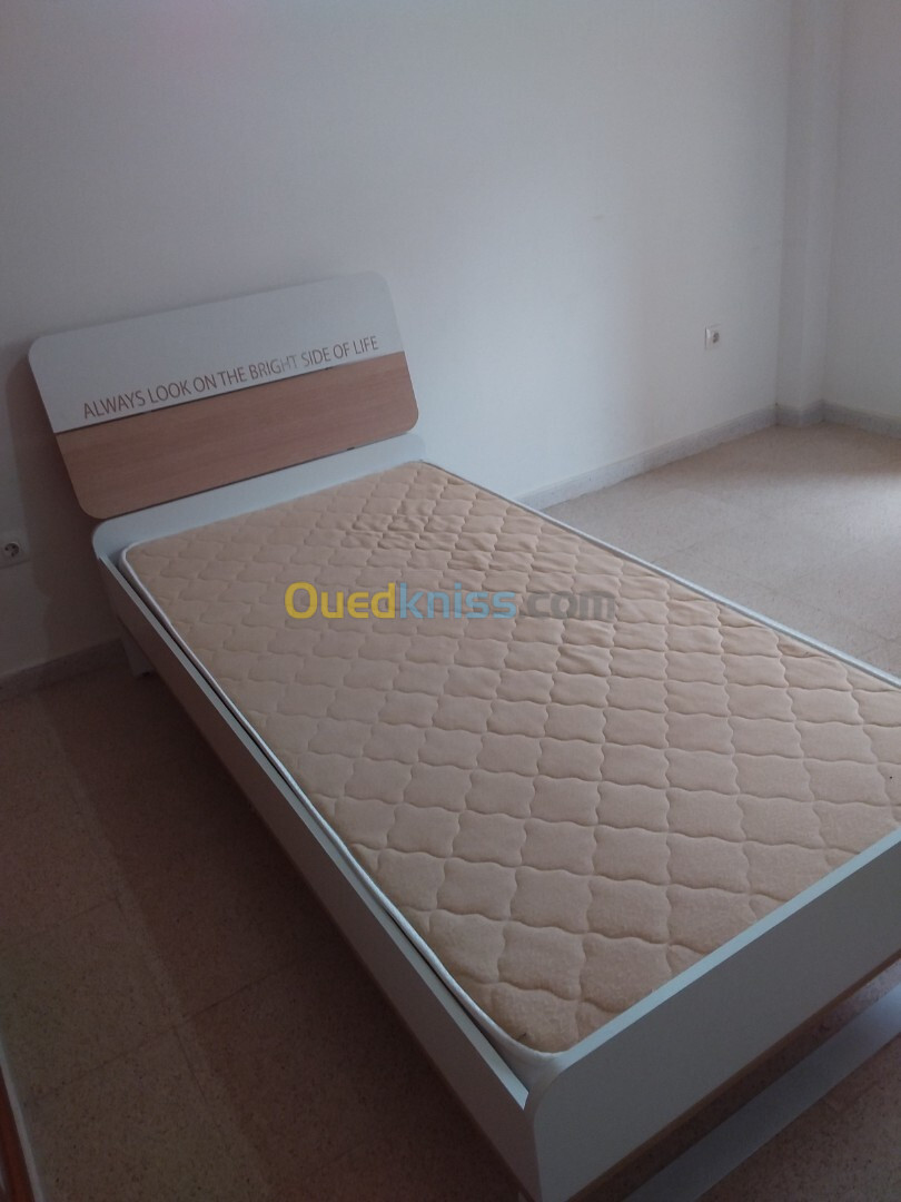 Grand Lit Ado avec matelas, Une Place, 1mx2m, Importation, Premier Choix