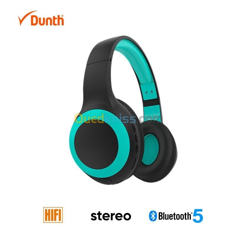 Casque Bluetooth sans fil stéréo Hifi , microphone intégré, Souple  DUNTH DU-B130