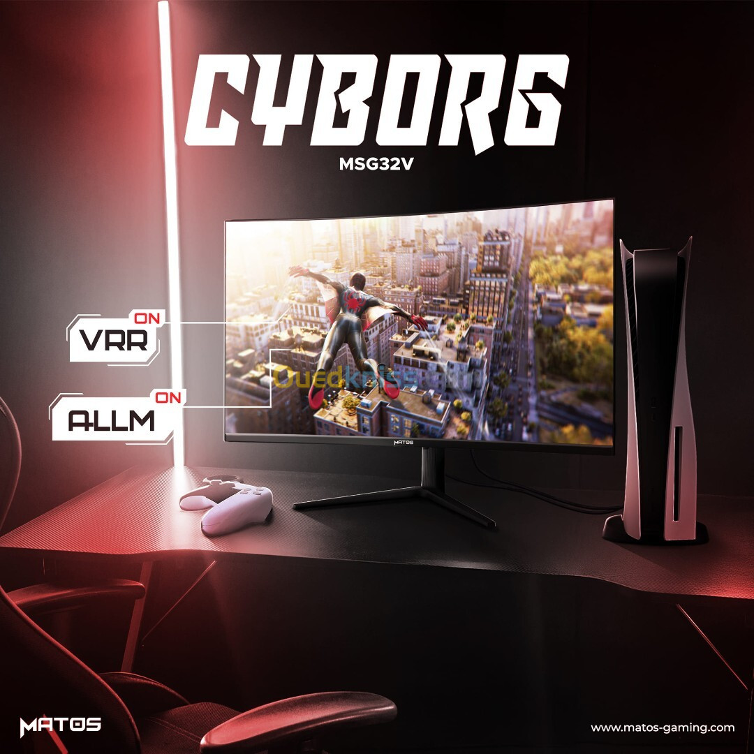 Ecran Gaming Matos 32" Cyborg MSG32V QHD 165Hz 1MS VA CURVED 