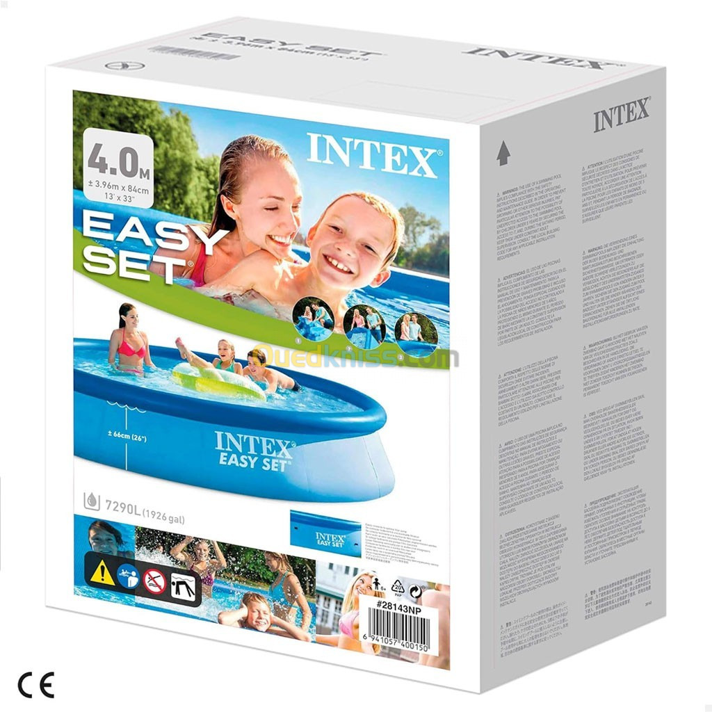 INTEX Piscine Gonflable Ronde Easy Set , Blue, 396x84cm 