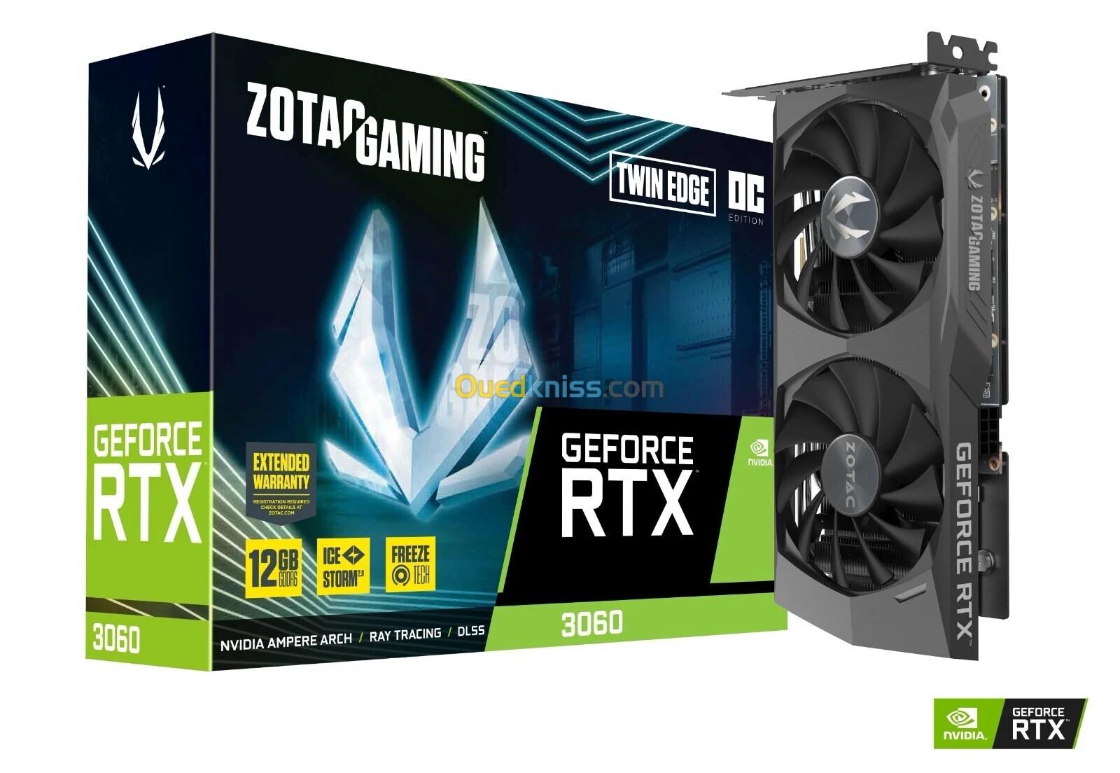 CARTE GRAPHIQUE ZOTAC GAMING GeForce RTX 3060 Twin Edge 12GB GDDR6