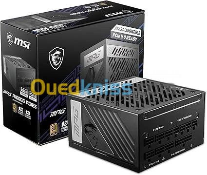 MSI MPG A1000G PCIE5 Bloc d'alimentation Prise EU, 1000W, Certifié 80 Plus Gold