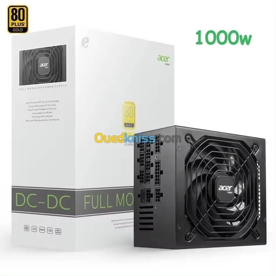  ALIMENTATION ACER 1000W 80+GOLD FULL MODULAR BLACK