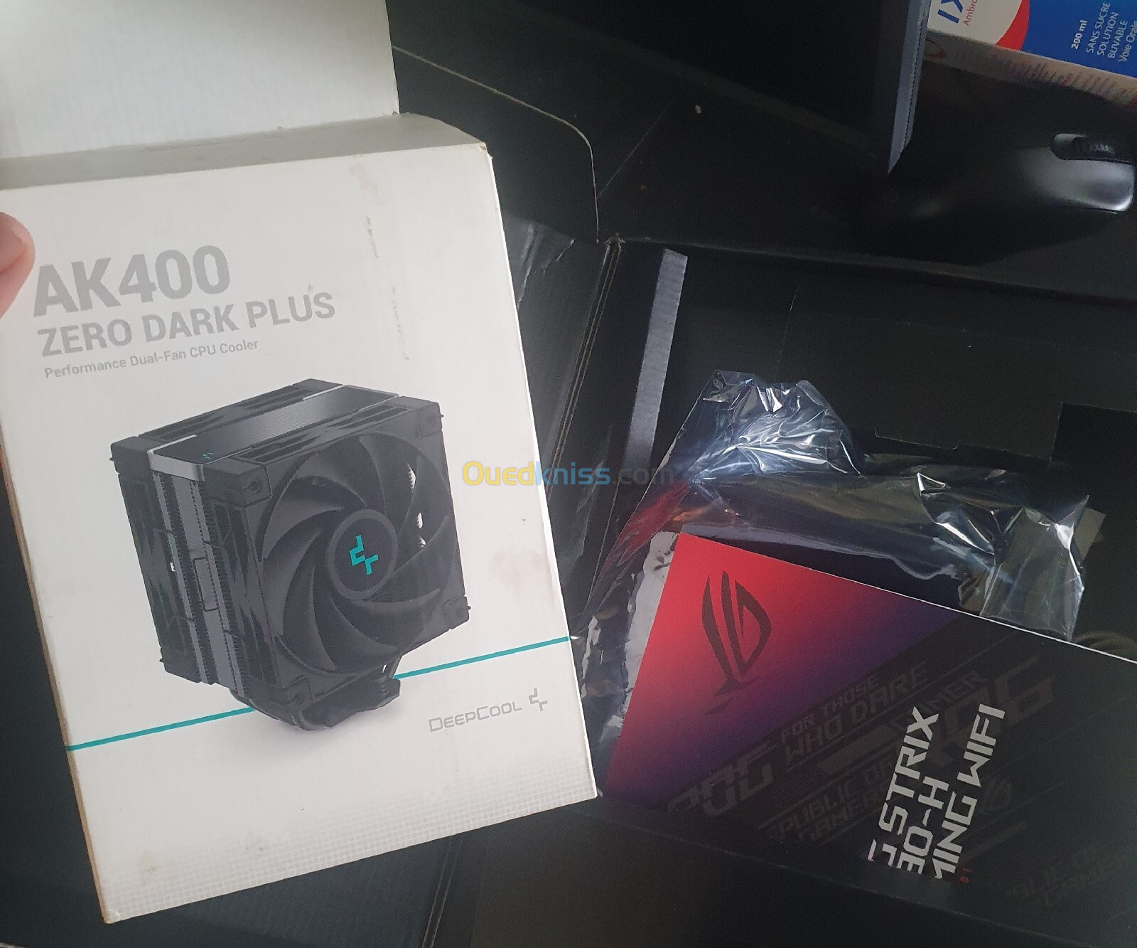 Cup intel i5 13600kf +carte mère rog strix Z790-h wife 6+refroidisseur Deepcool ak 400zero dark plus