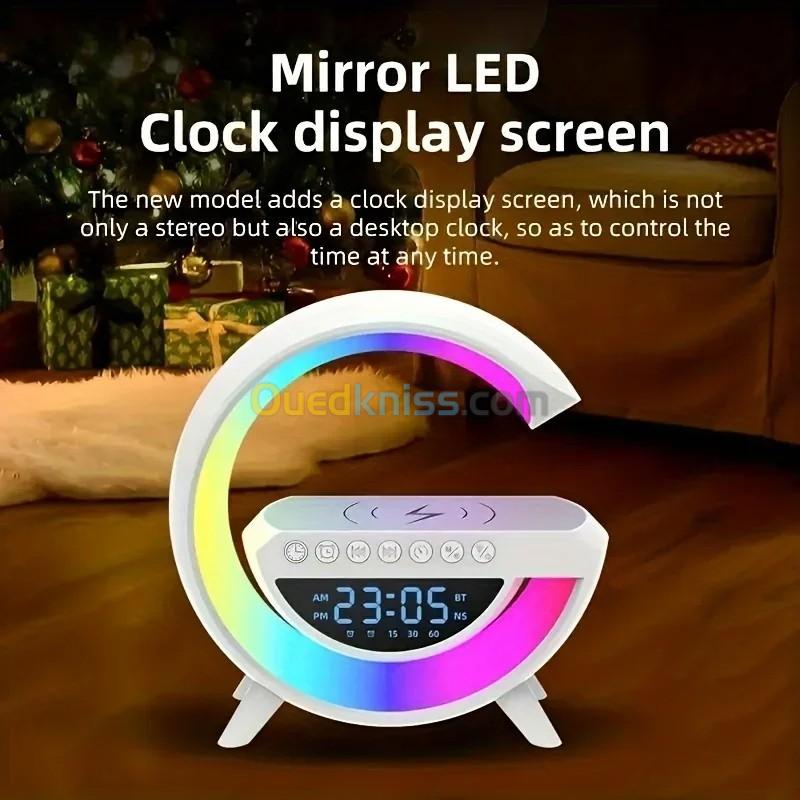 Réveil et Haut-parleur Bluetooth RGB intelligente type Big G Wireless Charger V3 