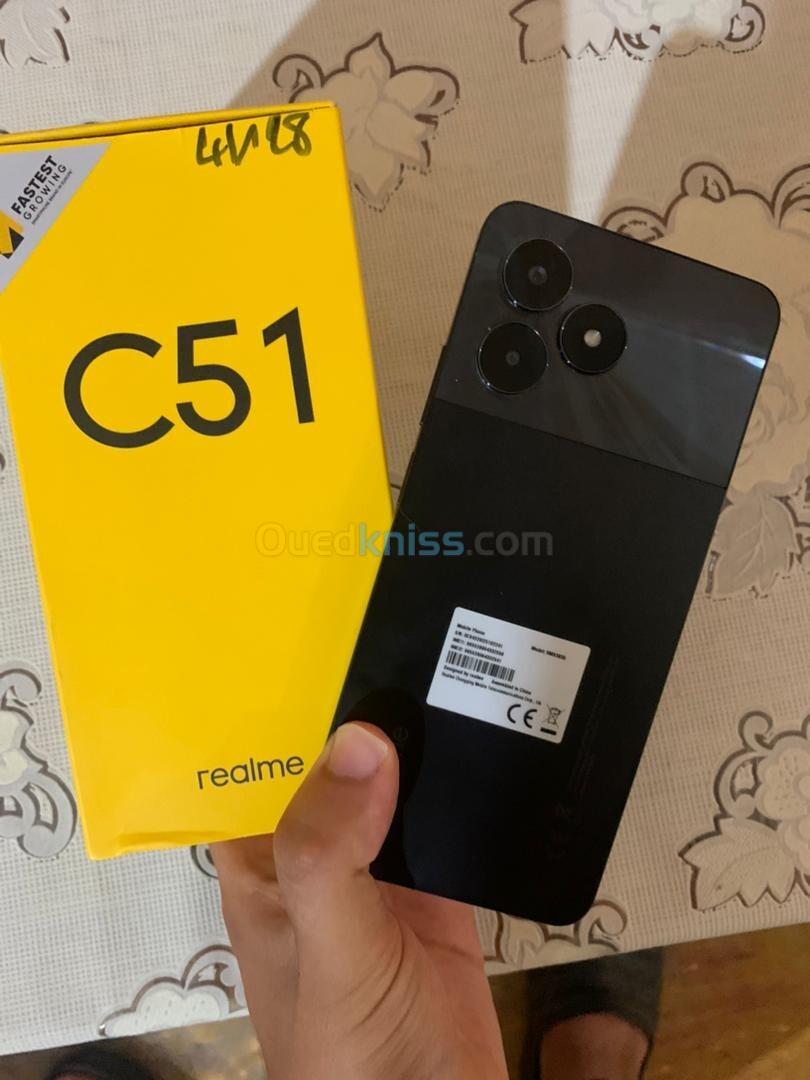 هاتف ريلمي جديد خادم شهر استعمال خفيف بالكارطونة Realme c 51