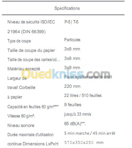 DESTRUCTEUR DE DOCUMENTS INTIMUS 1500 CP5 22L