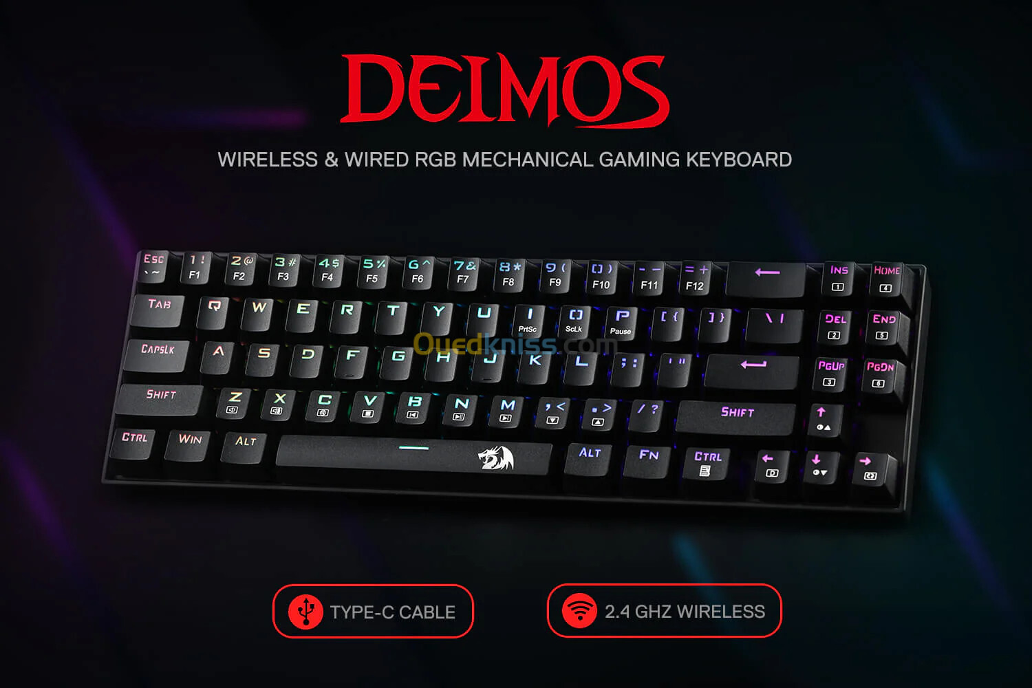 CLAVIER REDRAGON DEIMOS K599 KRS RGB - WIRELESS