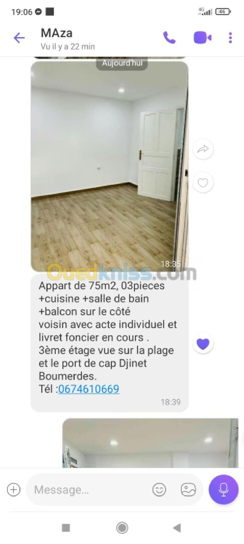 Vente Appartement F3 Boumerdès Djinet