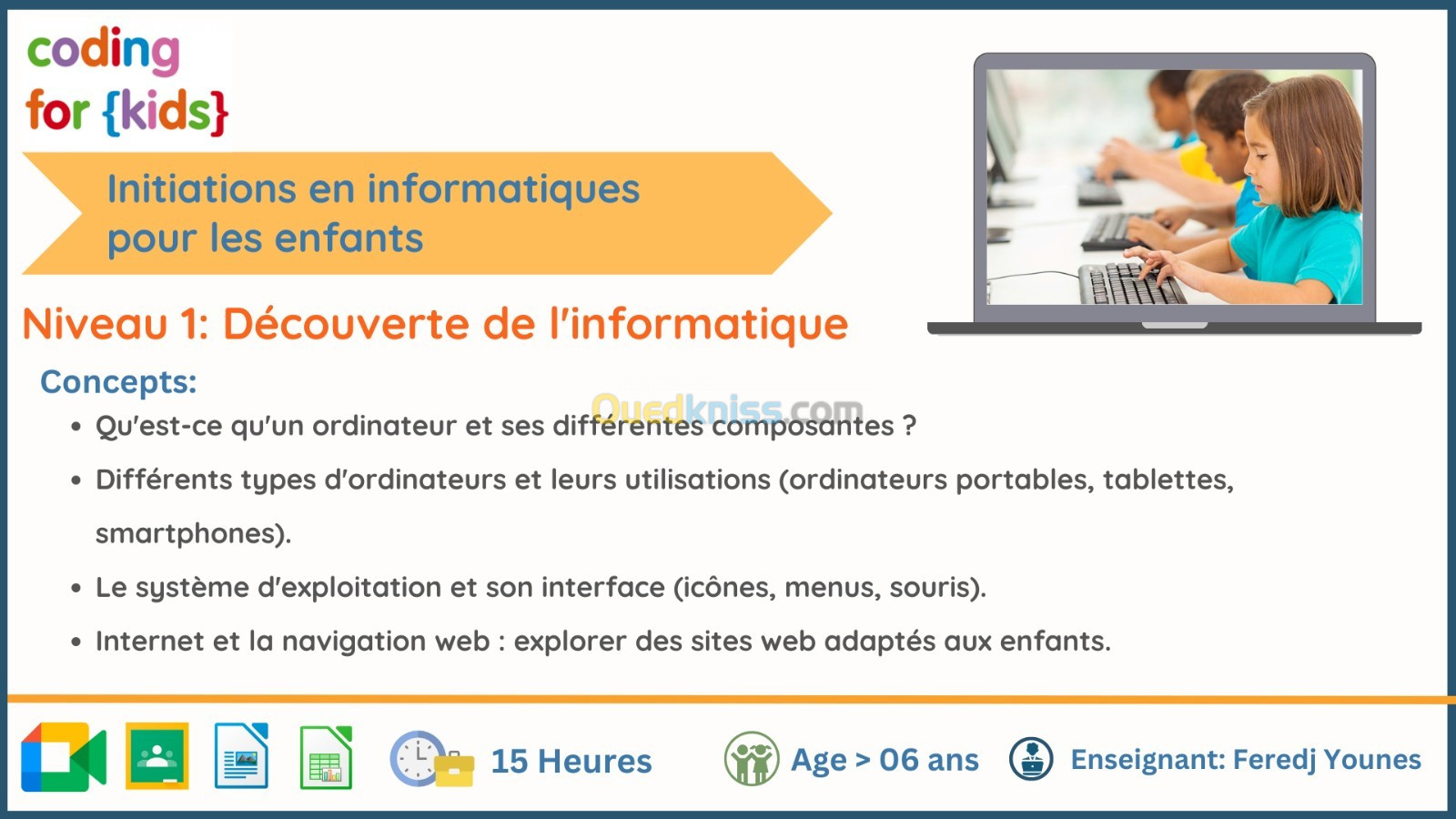 Initiations en informatique et Scratch pour enfants