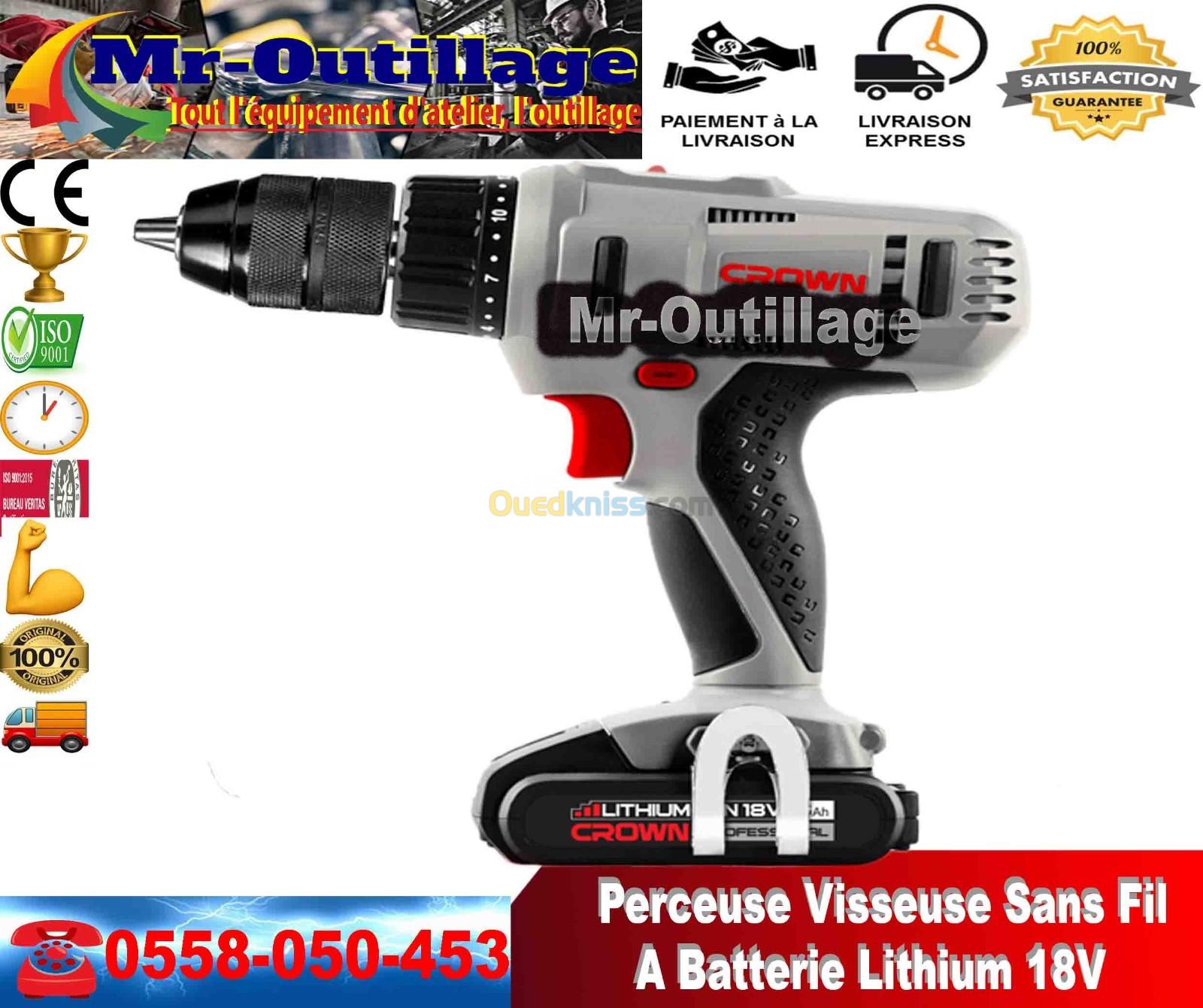 Perceuse-visseuse sans fil 18v crown