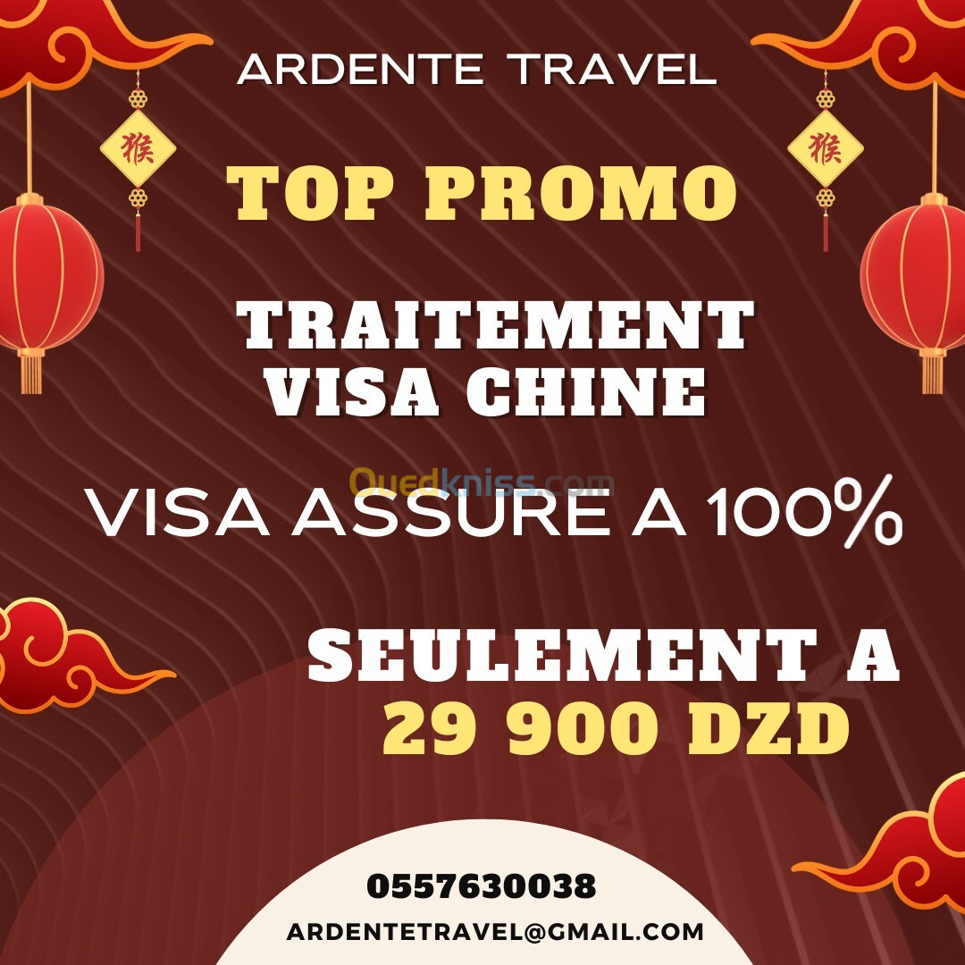 Top promo Visa Chine 