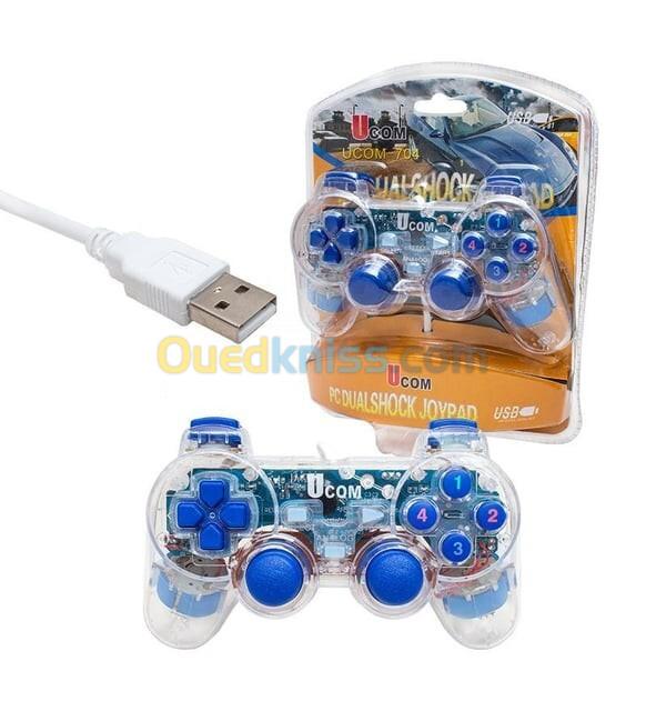 MANETTE PC  USB DUAL SHOCK JOYPAD TRANSPARENTES UCOM704 