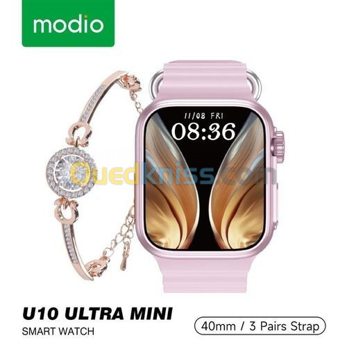 MONTRE MODIO U10 ULTRA MINI 40MM AVEC 3 BRACELETS 