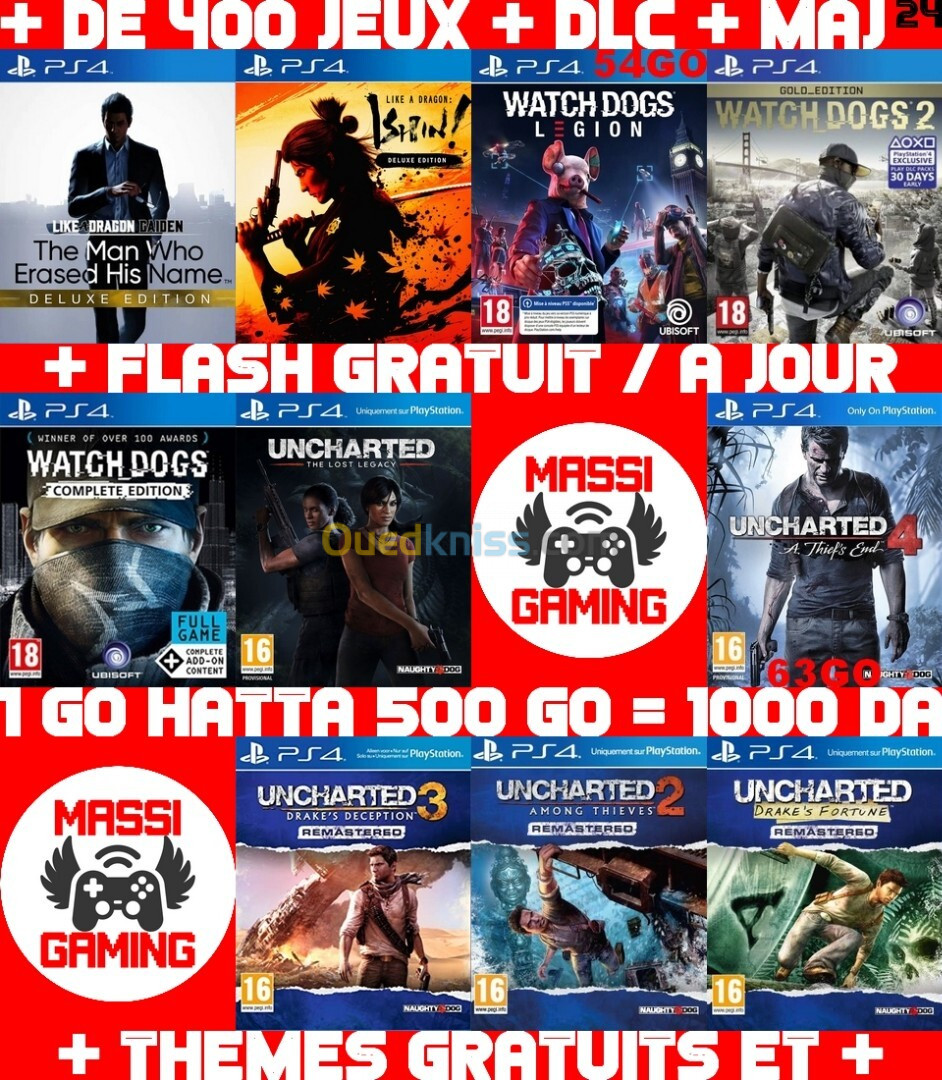 JEUX PS4 FLASHÉE 9.00 & 11.00 (+ FLASH GRATUIT + DLC + MISE A JOUR) --