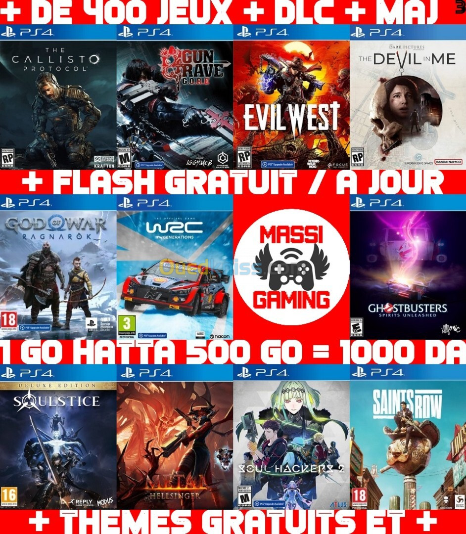 JEUX PS4 FLASHÉE 9.00 & 11.00 (+ FLASH GRATUIT + DLC + MISE A JOUR) --