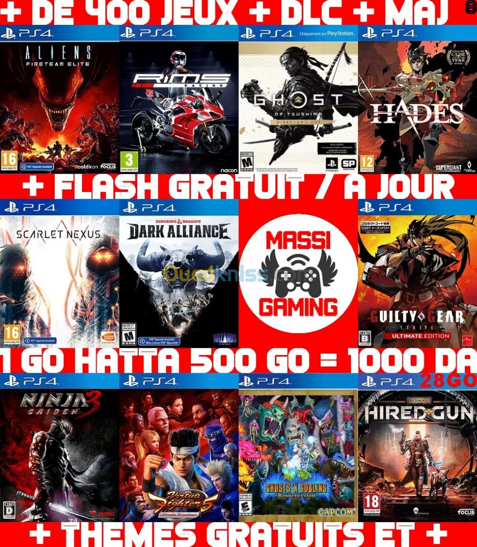 JEUX PS4 FLASHÉE 9.00 & 11.00 (+ FLASH GRATUIT + DLC + MISE A JOUR) --