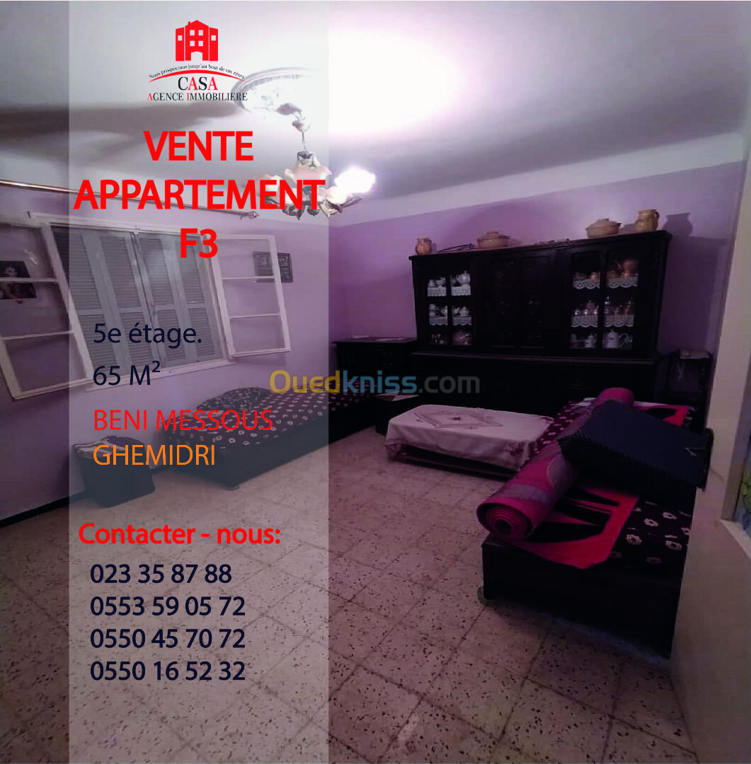 Vente Appartement F3 Alger Beni messous