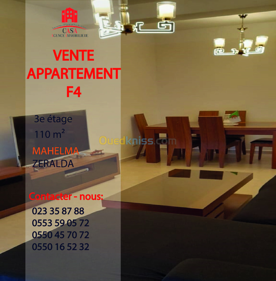 Vente Appartement F4 Alger Mahelma