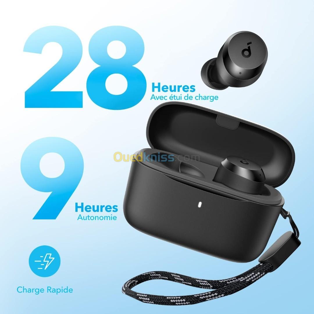 Airpods Anker Life A20i Écouteurs Bluetooth sans Fil Autonomie 28H 2 Microphones IA Bluetooth 5.3