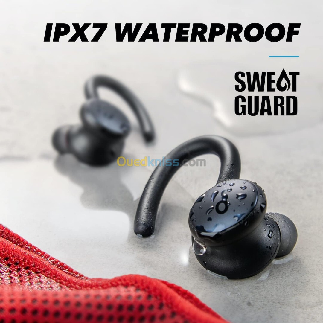 Airpods Soundcore Anker X10 Ecouteurs Bluetooth sans Fil Sport, Crochets Rotatifs, IPX7, 32H