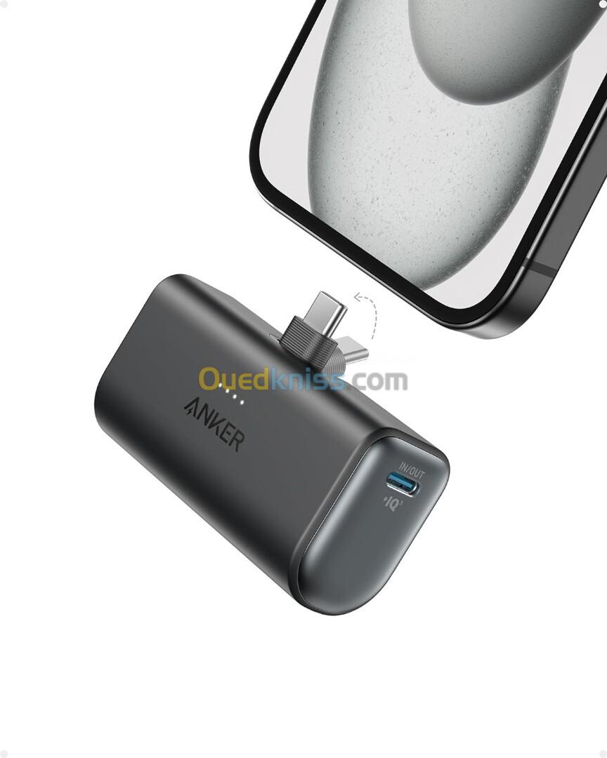 Power Bank Anker Nano 5000mah 22.5W avec connecteur USB-C pliable intégré Chargeur portable