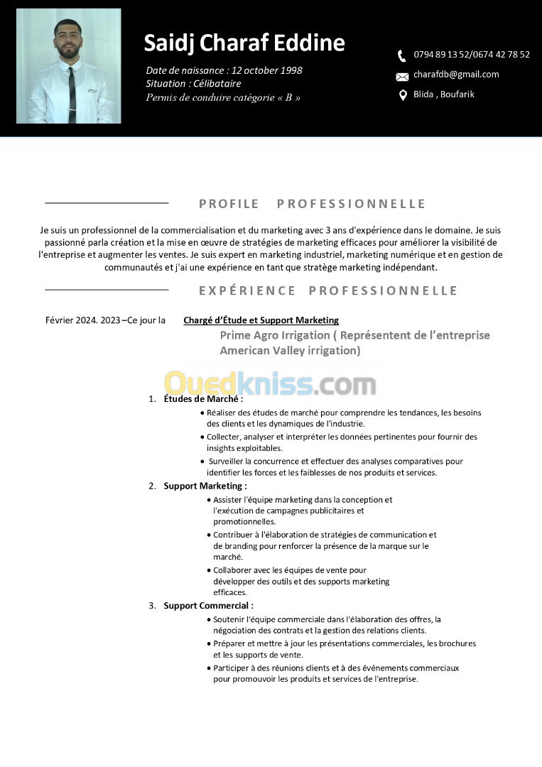 Responsable marketing et commercial 