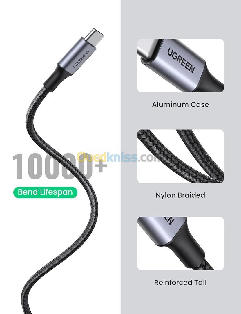 Ugreen — Câble Usb Type-c Quick Charge 3.0 Pour Recharge Rapide Et