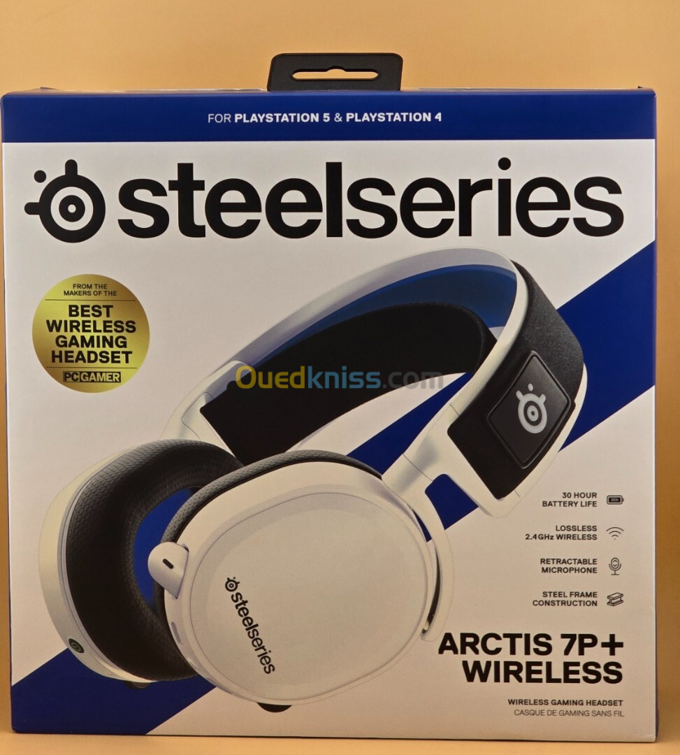 SteelSeries Arctis 7P+ Casque gaming sans fil ans perte 2,4 GHz - PS5 PS4 PC, Mac Android et Switch