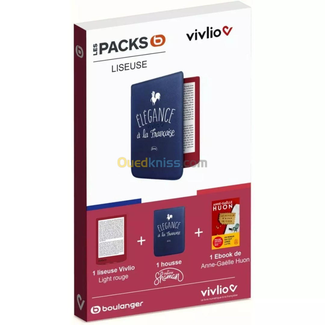 VIVLIO VIVLIO  Liseuse eBook Liseuse Light / Écran 6" /  Coffret 3 en 1 Pack B Boulanger ( Liseuse + Housse de Protection + un Livre Ebook Gratuit )