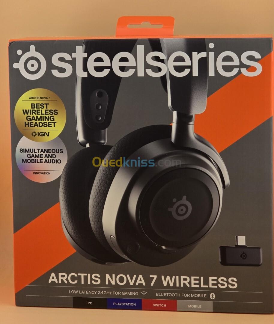 SteelSeries Arctis Nova 7 Casque gaming sans fil - Bluetooth/RF 2.4 GHz audio spatial  PC/PS ..