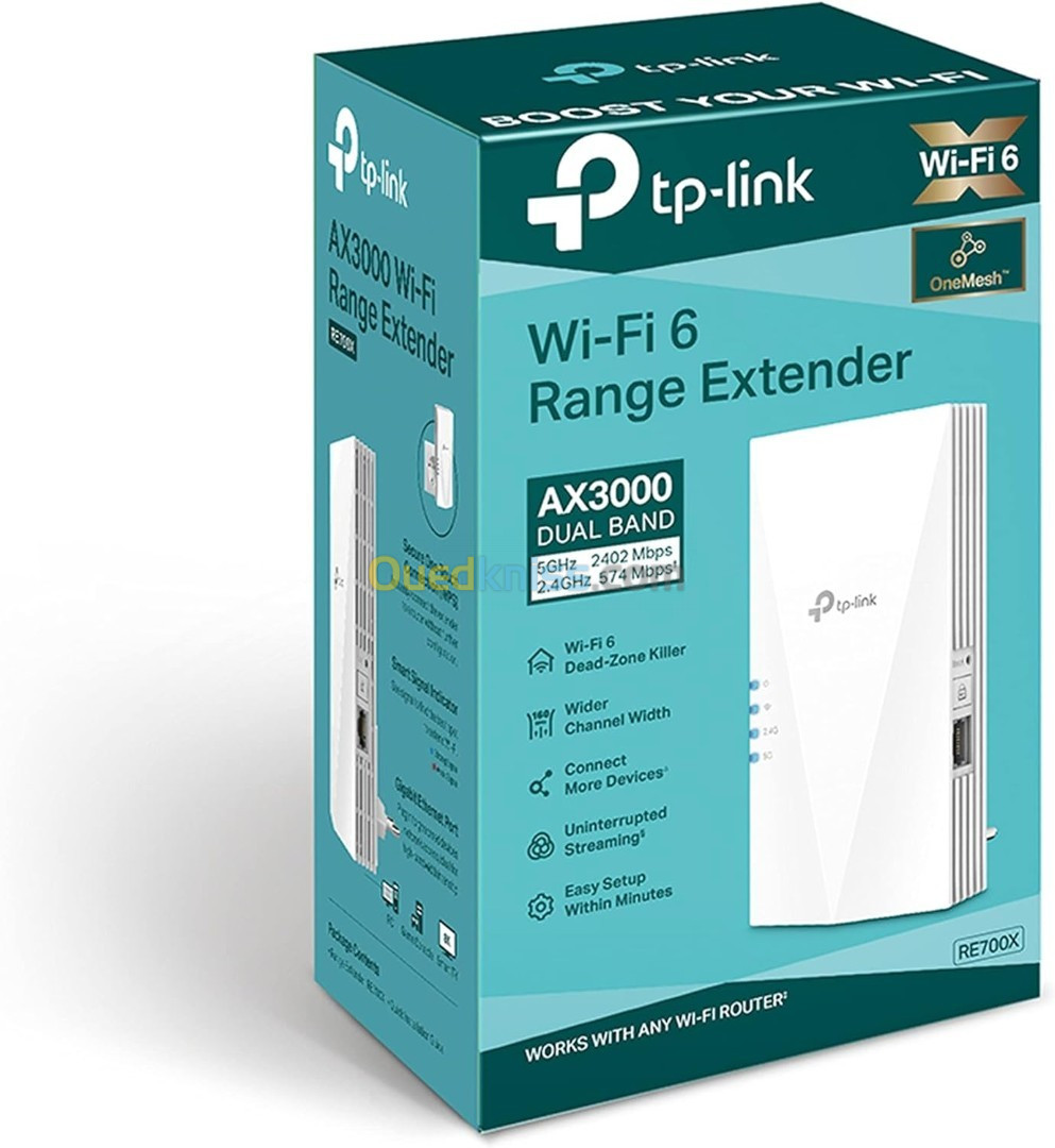 TP-LINK RE700X Répéteur Wi-Fi 6 Mesh AX3000 Mbps Couvre jusqu'à 150 m2